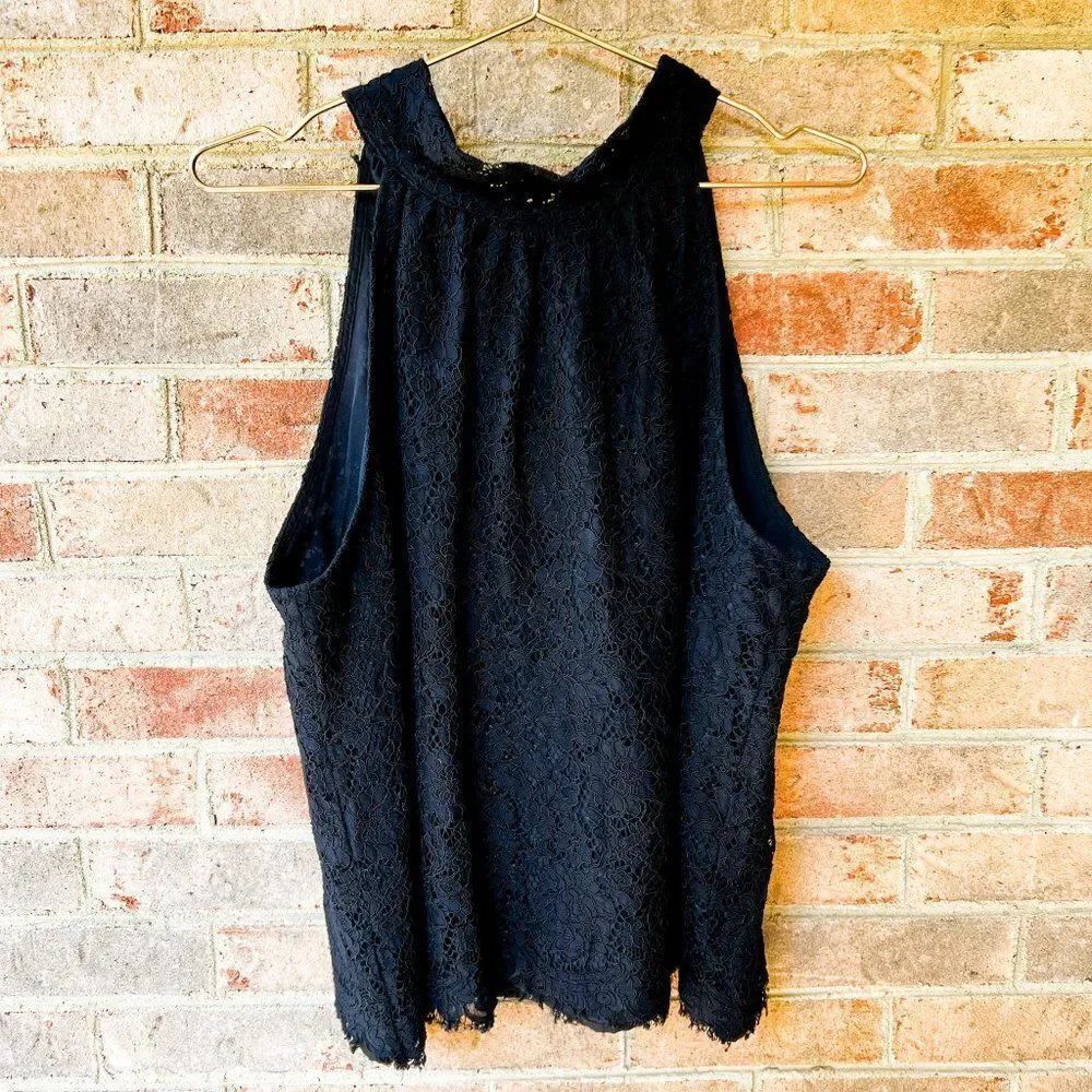 J. Crew Black Eyelash Lace Sleeveless Tie Neck Holiday Top AG853